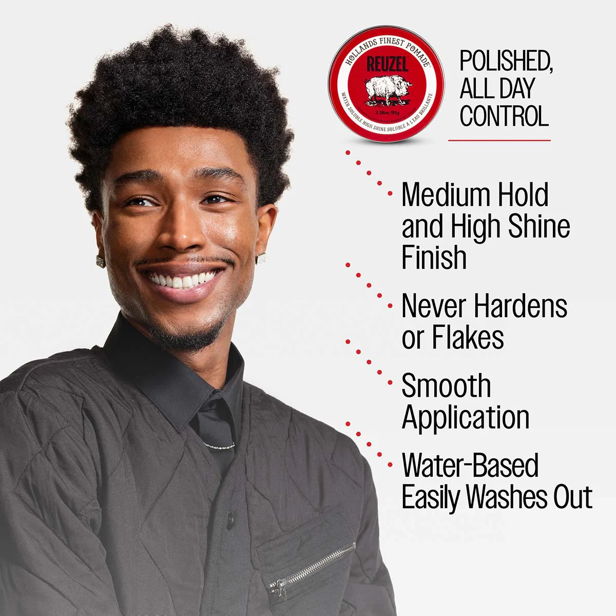 Red Water Soluble High Shine Pomade - Image 5